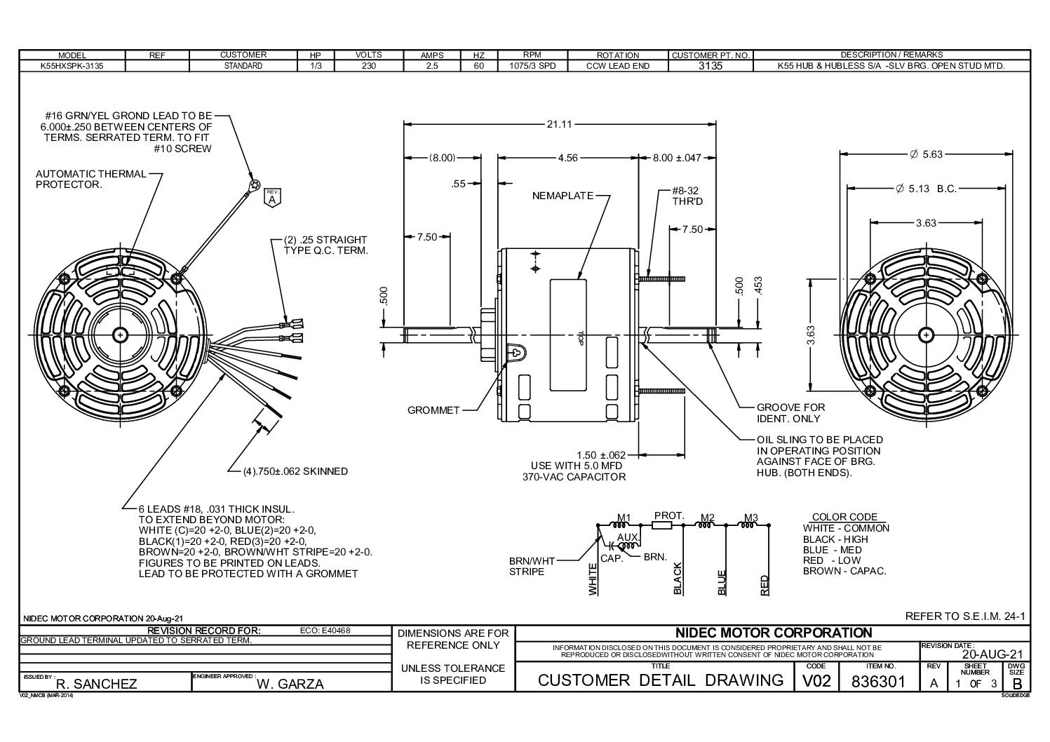 MOTOR 3135 1/3 HP 230/1/60 - Image 2