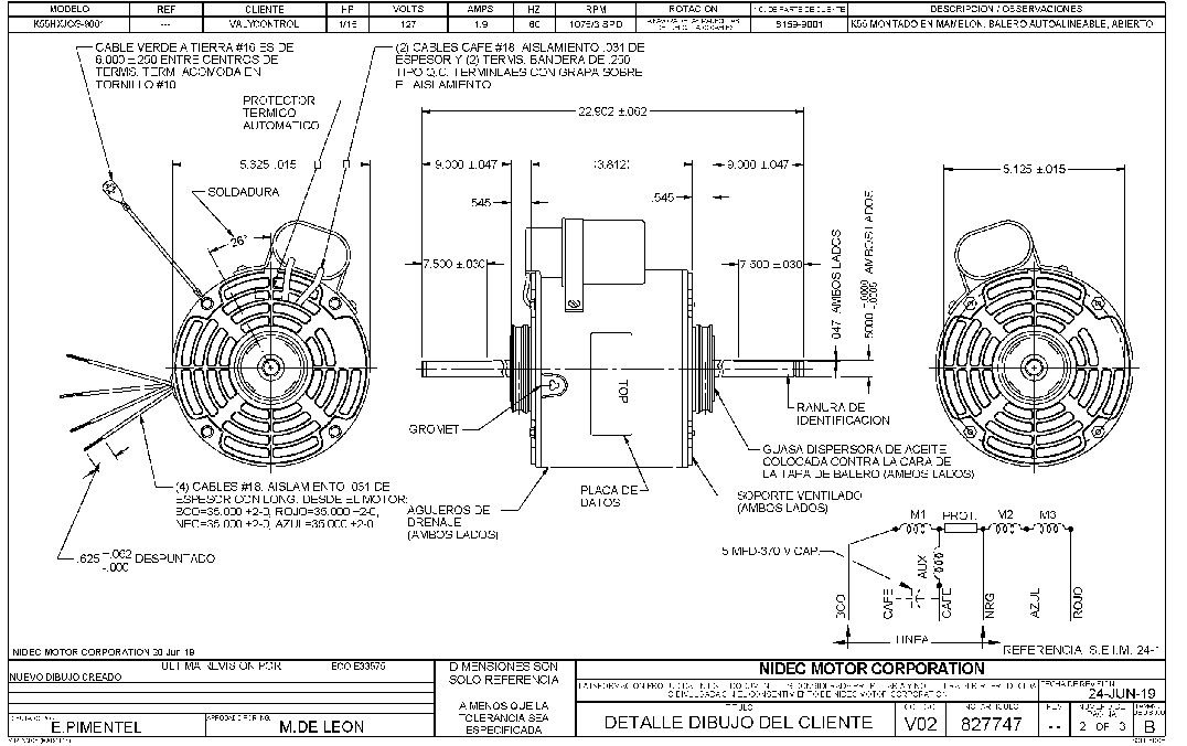 MOTOR MODELO 9001 1/15HP 127V/1/60 - Image 2