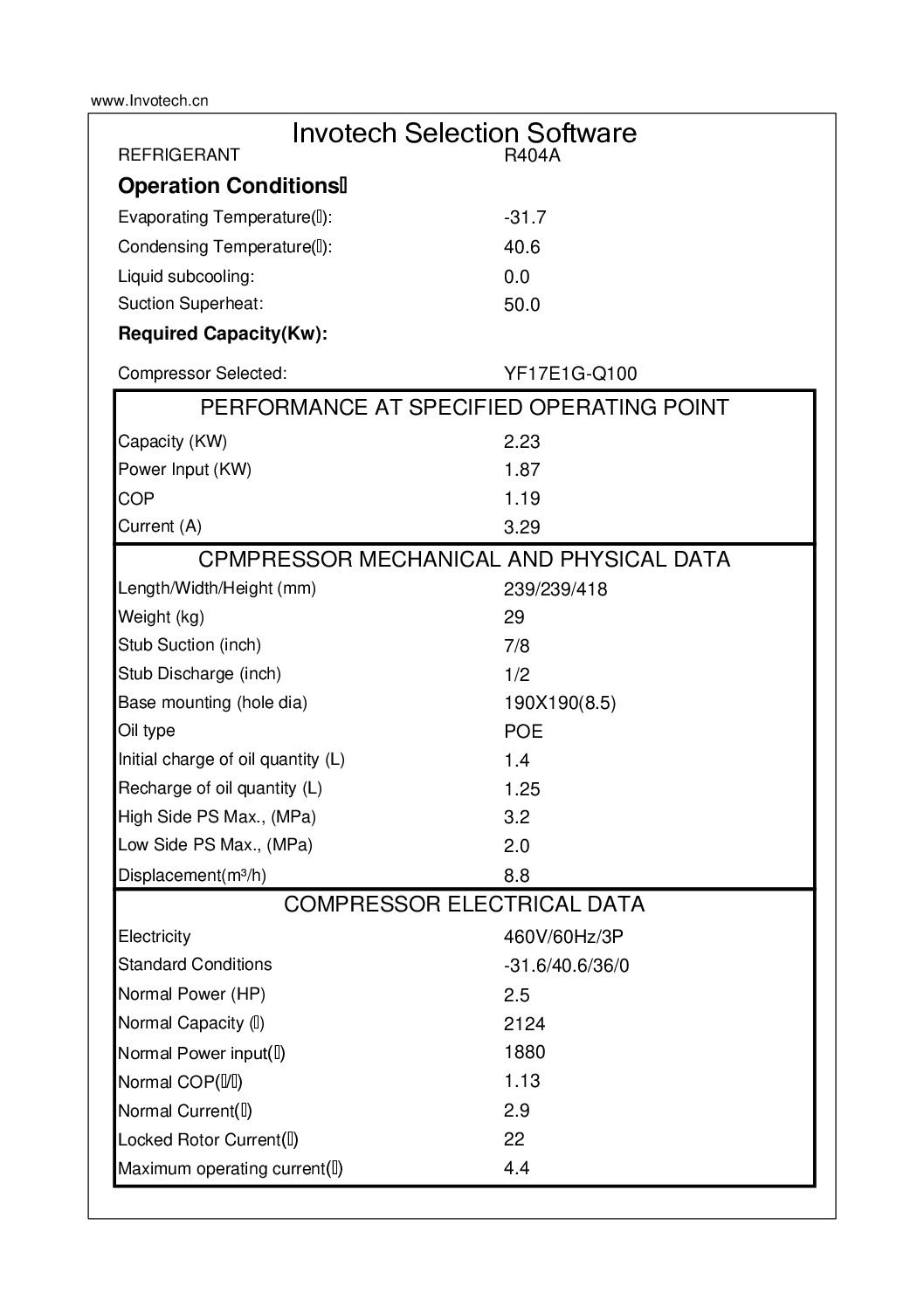 COMPRESSOR SCROLL YF17E1G-Q100 3HP-6,910 BTU/HR BAJA TEMP 460/3/60 - Image 2