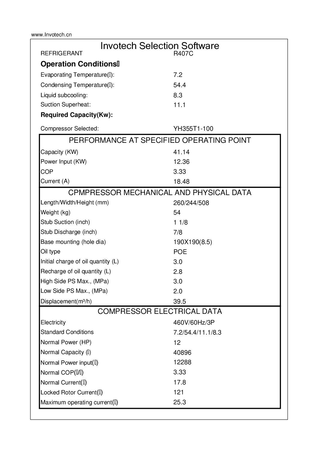 COMPRESSOR SCROLL YH355T1-210 12HP-140,000 BTU/HR A/C 460/3/60 - Image 2